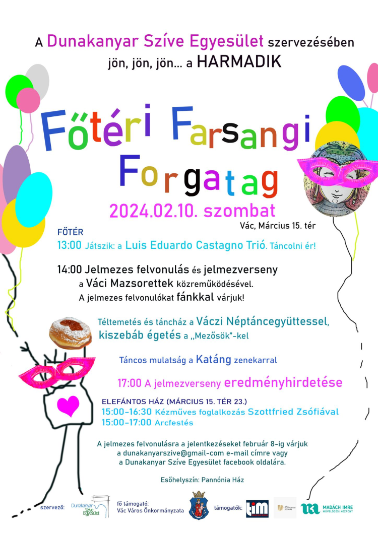 Február 10-én farsangi mulatság a váci főtéren!