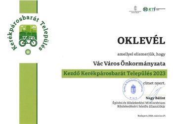Kerékpárosbarát település lett Vác