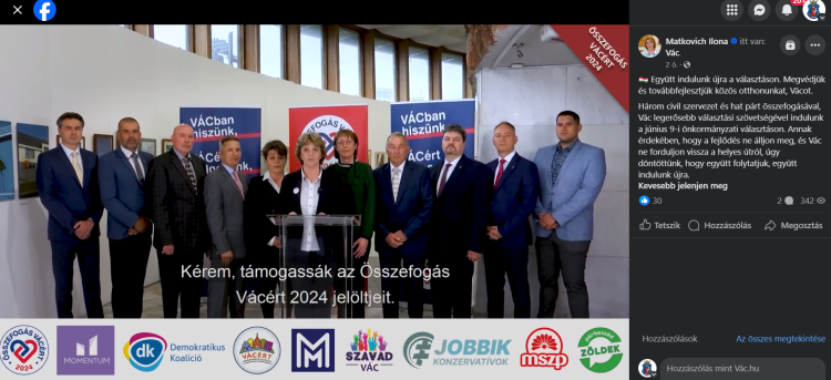 Matkovich Ilona közösségi oldalán jelentette be, kikkel indul szövetségben a június 9-i választáson