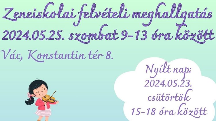 Zeneiskolai felvételi meghallgatás lesz szombaton