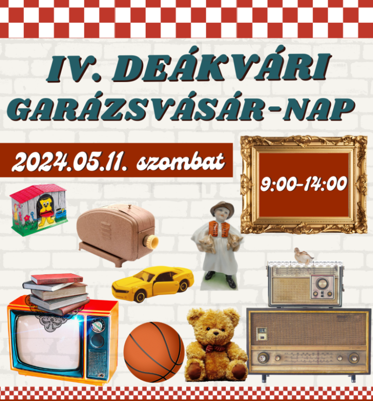 Szombaton Deákvár 30 pontján lesz garázsvásár