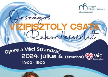 Országos vízipisztoly-csata rekordkísérlet a váci strandon