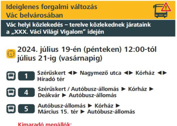 Változik a buszközlekedés a Vigalom alatt