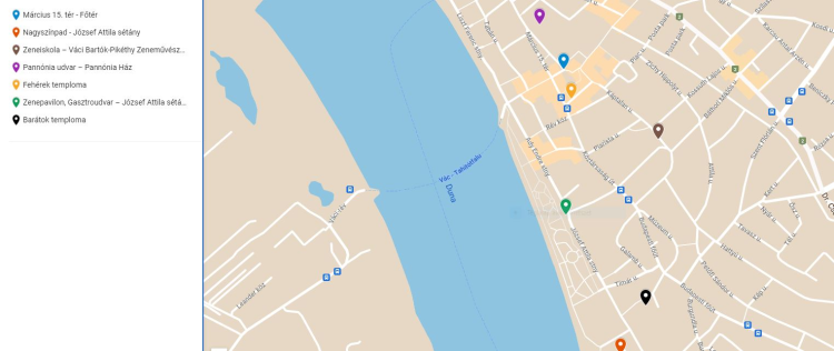 Térképen a Vigalom helyszínei