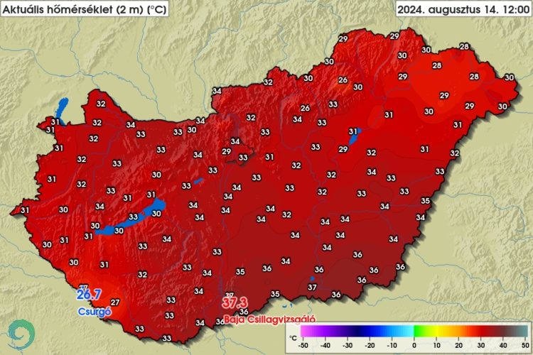 Meteorológia: átlagosan 8 Celsius-fokkal volt melegebb kedden az ilyenkor megszokottnál