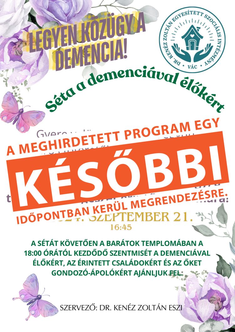 Az árvíz miatt elhalasztják a sétát a demenciával élőkért