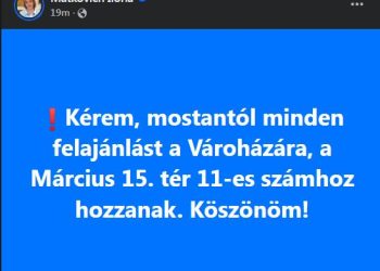 Mostantól minden felajánlást a Városházára várnak