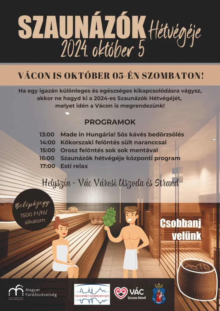 Ismét meghirdették Vácon a Szaunaszeánszot