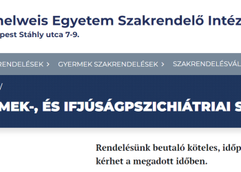 Változott a gyermek- és ifjúságipszichiátriai rendelés elérhetősége