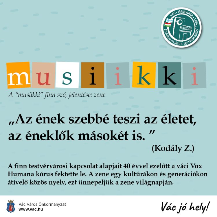 Zene Világnapja – 40 éves a barátságunk Järvenpää városával