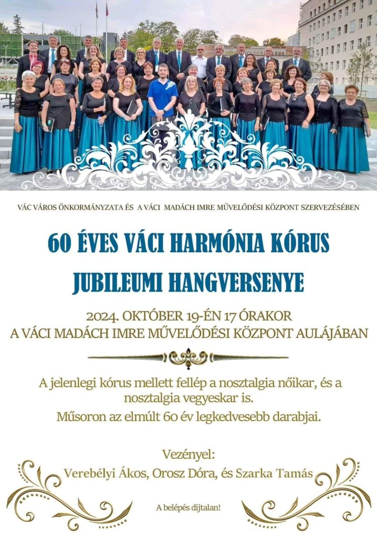 Jubileumi koncertet ad a 60 éves Harmónia Kórus szombaton