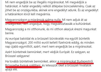 Orbán Viktor: Magyarországon a migránsok száma nulla, de mindet Brüsszelbe fogjuk szállítani