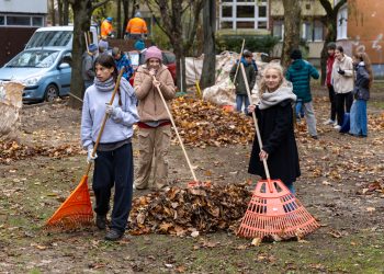 A Waldorfos diákok segítettek rendbe tenni egy újabb zöldfelületet – videóval