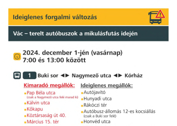 Vasárnap megváltozik a buszközlekedés a Mikulásfutás idején
