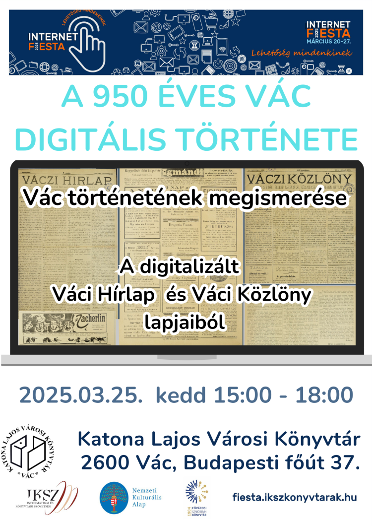 A 950 éves Vác digitális története- fiesta a könyvtárban