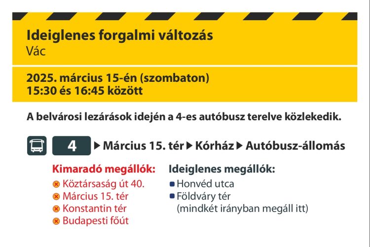 Változás a buszközlekedésben a nemzeti ünnep miatt