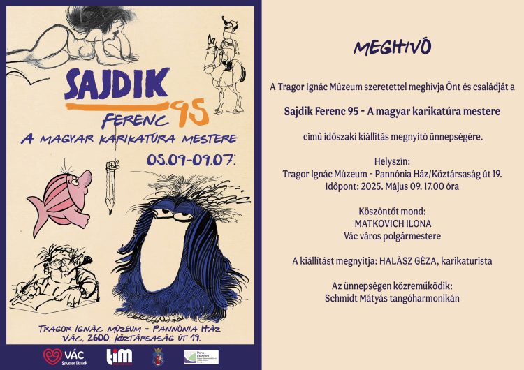 Meghívó a Sajdik Ferenc 95 – A magyar karikatúra mestere c. életmű kiállítás