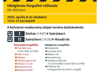 Ideiglenes változás a buszközlekedésben a Váci csata idején
