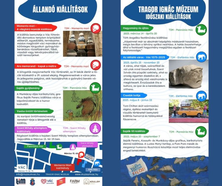 Állandó és időszakos kiállítások a Tragor Ignác Múzeumban