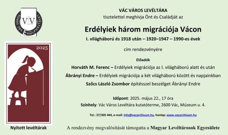Erdélyiek három migrációja Vácon
