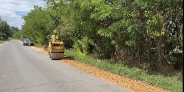 A Borász utcától a Csipkerózsa utcáig megújul a padka a Sejcei úton – videóval
