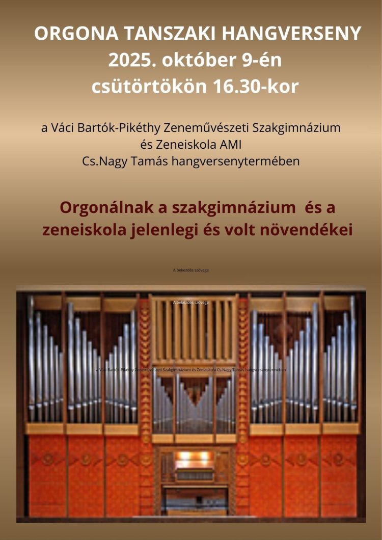 Orgona tanszaki hangverseny