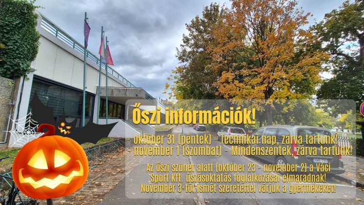 Őszi információk a váci uszodával kapcsolatban