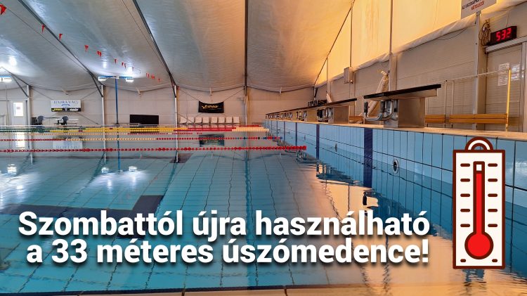 Szombat reggeltől ismét használható lesz a 33 méteres medence