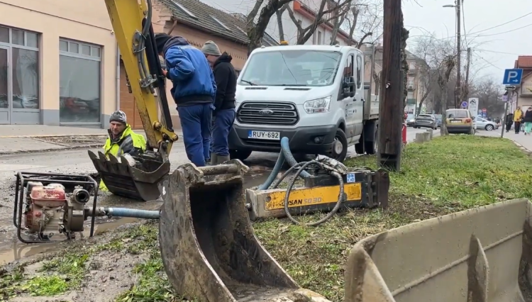 Munkavégzés a Galcsek utcában