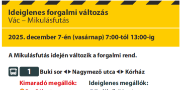 Módosul a buszmenetrend a Mikulásfutás idején