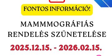 Átmenetileg szünetelnek a mammográfiás vizsgálatok a kórházban