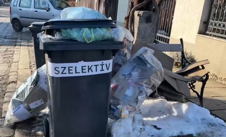 A hó elolvadt, a szelektív hulladék és a fenyőfa viszont több utcában a házak előtt maradt