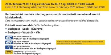 Vágányzári információ