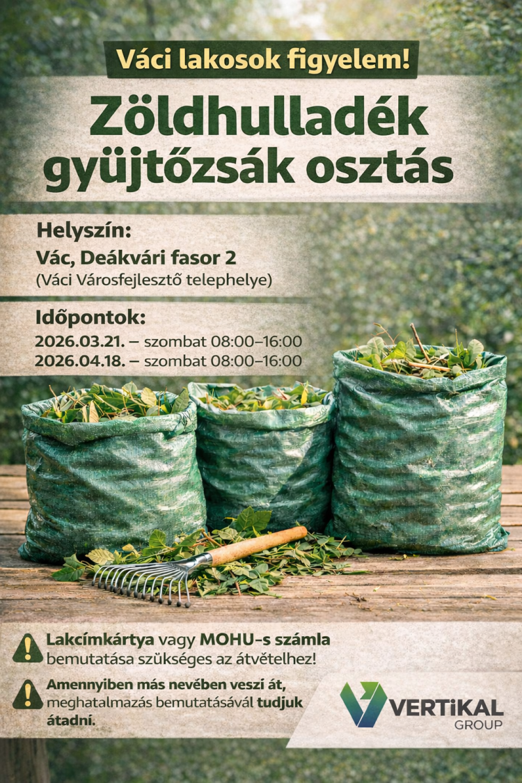 Március 21-én és április 18-án vehetők át a zöldhulladék gyűjtőzsákok