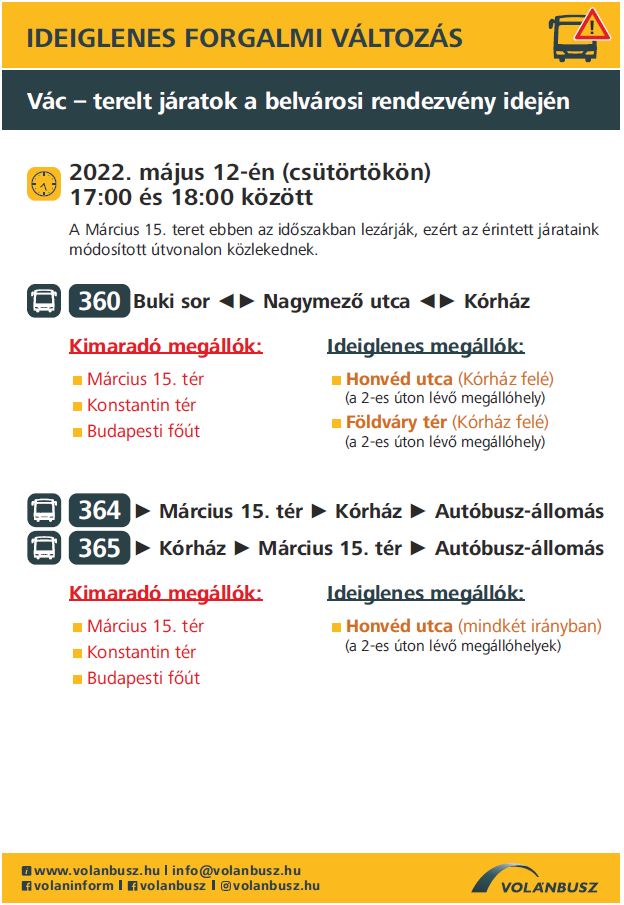 Ideiglenes buszterelés csütörtök délután