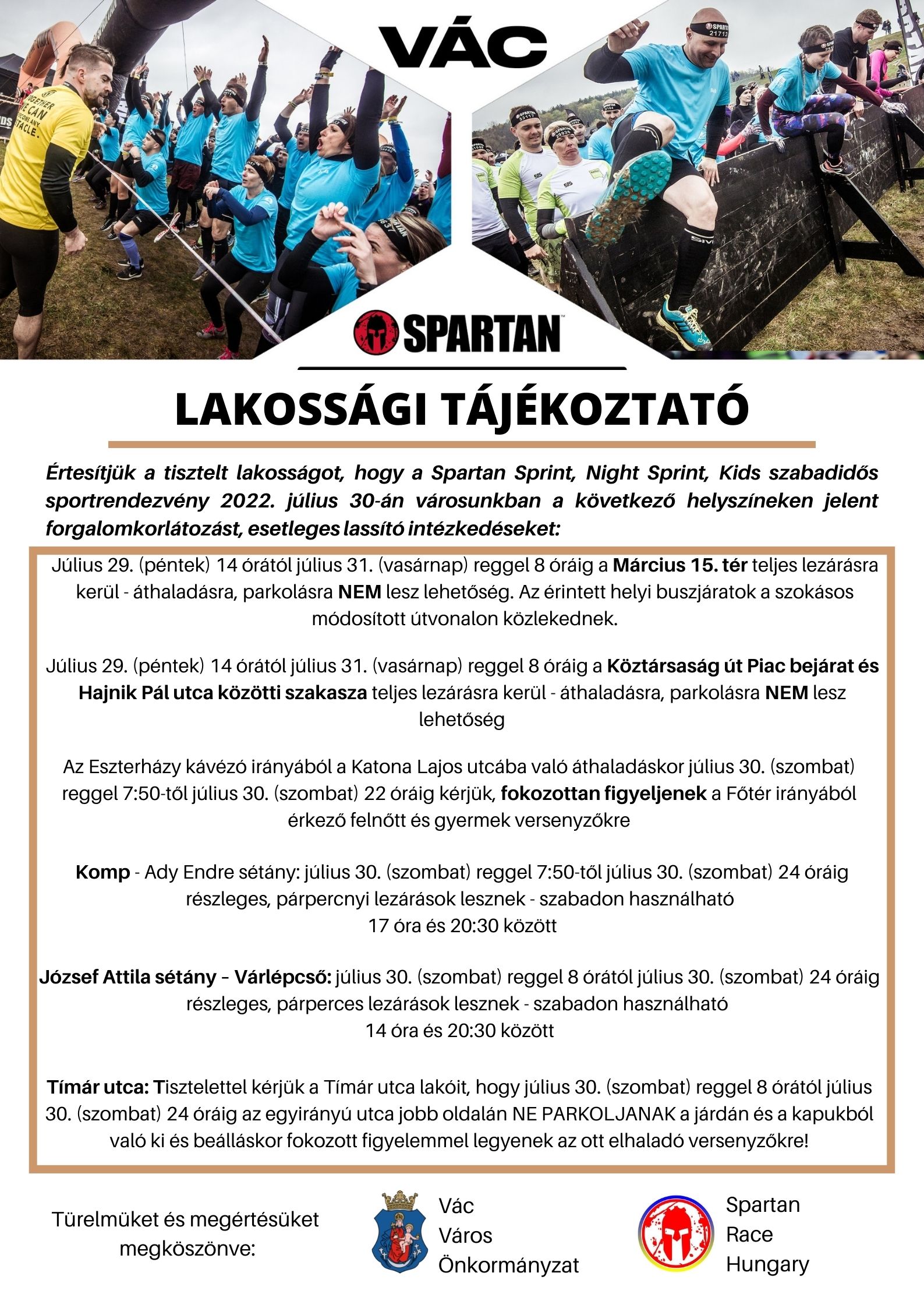 Hétvégi váci forgalomkorlátozások