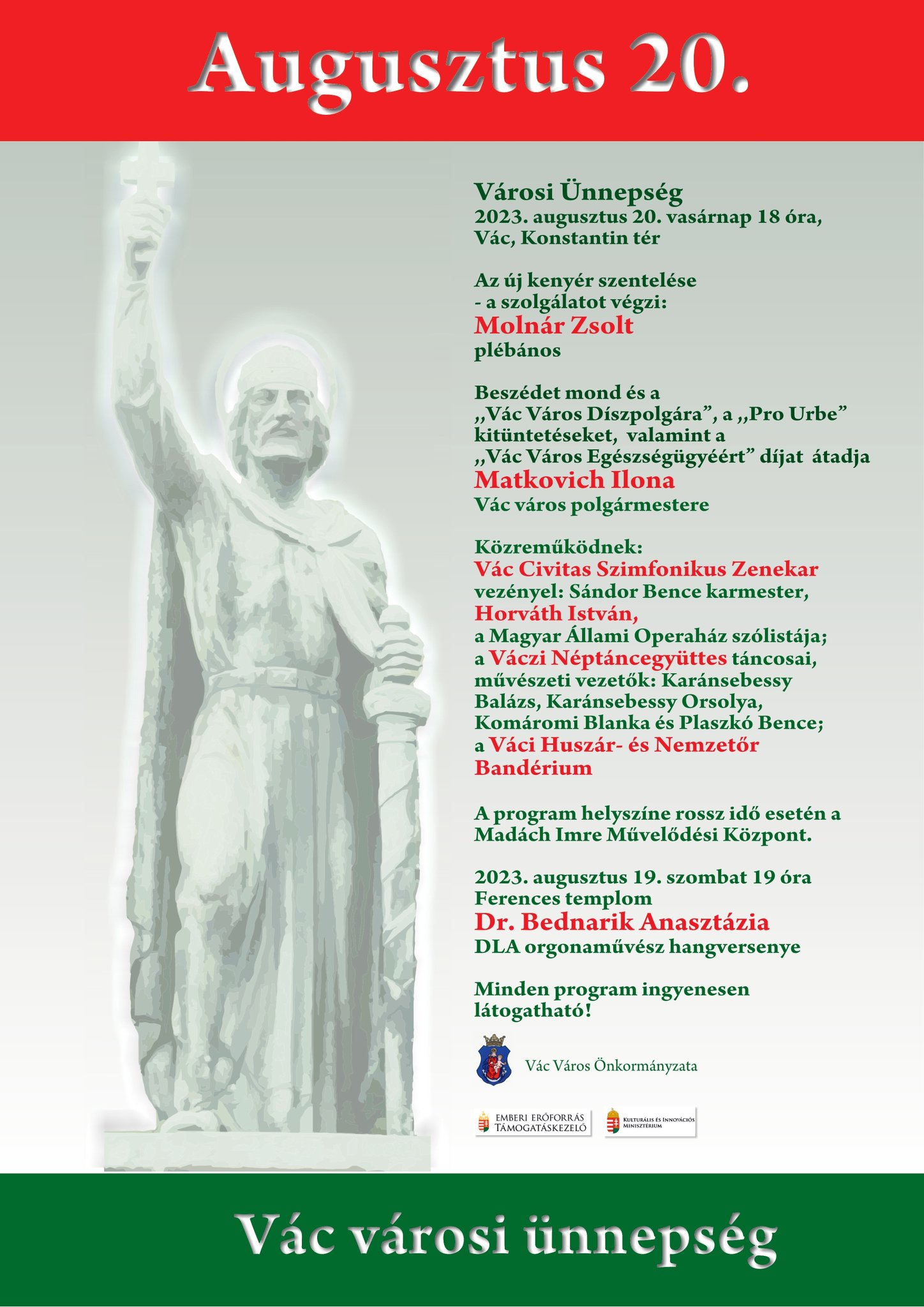 Szent István-napi ünnepség Vácon - FRISSÍTVE!