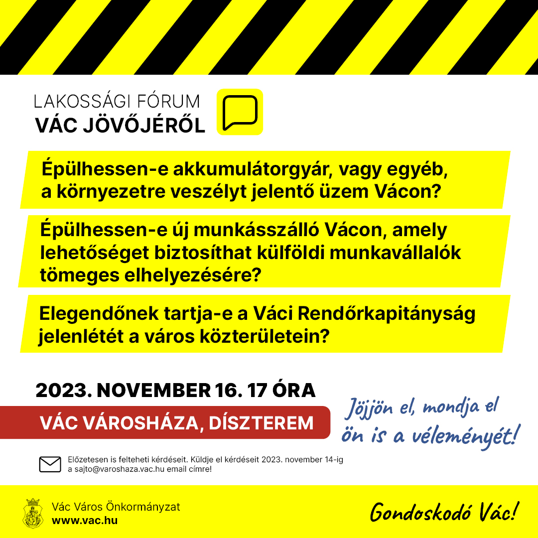 LAKOSSÁGI FÓRUM Vác jövőjéről
