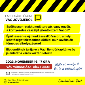 LAKOSSÁGI FÓRUM Vác jövőjéről