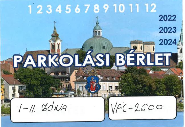 Egyszerűen, gyorsan váltható parkolási bérlet 
