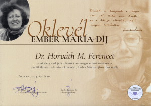 Újabb elismerésben részesült dr. Horváth Ferenc