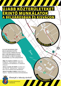 Újabb közterületeket érintő elektromos kábelfektetési munkálatok a belvárosban és Kisvácon.
