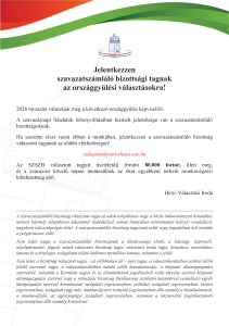 Jelentkezzen szavazatszámláló bizottsági tagnak az országgyűlési választásokra!